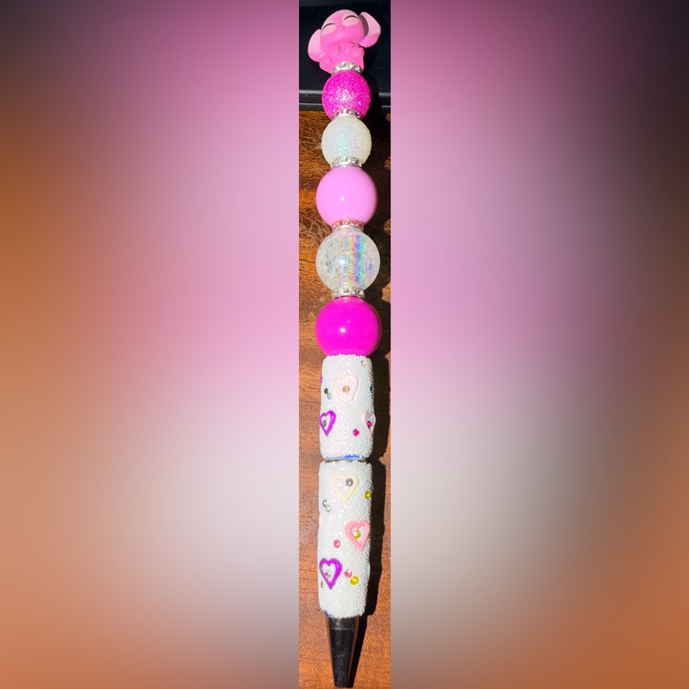 Angel Decorative Pink Beaded Pen